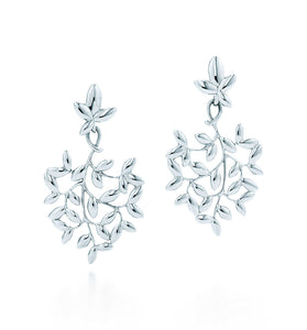 Olive leaf drop earrings