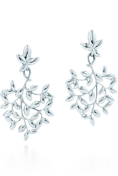 Olive leaf drop earrings